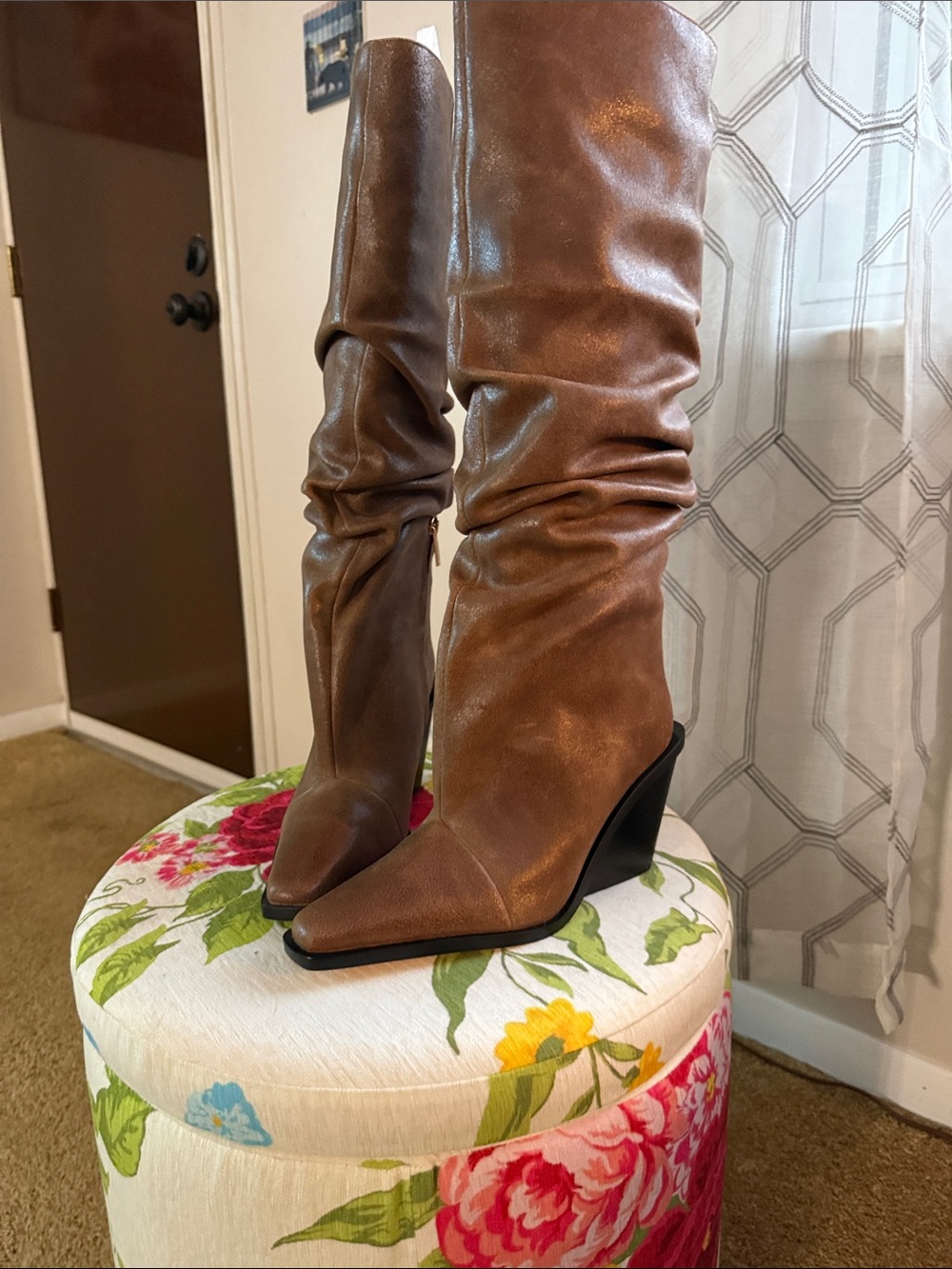 Michael Kors Metallic Brown Over-the-Knee Slouch Boots - Picture 2 of 7